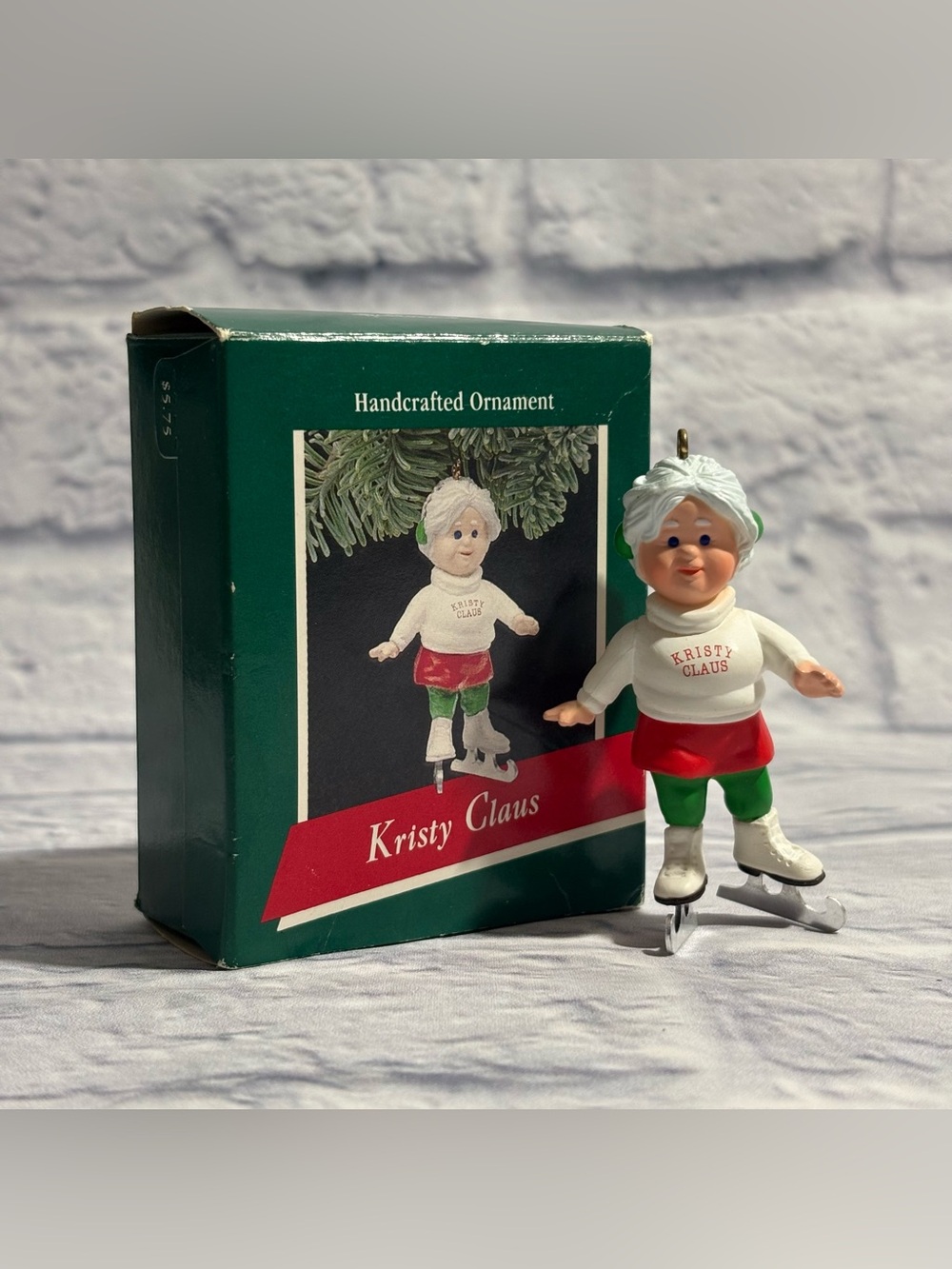 Vintage 1989 Hallmark Keepsake iceskating “Kristy Claus” ornament